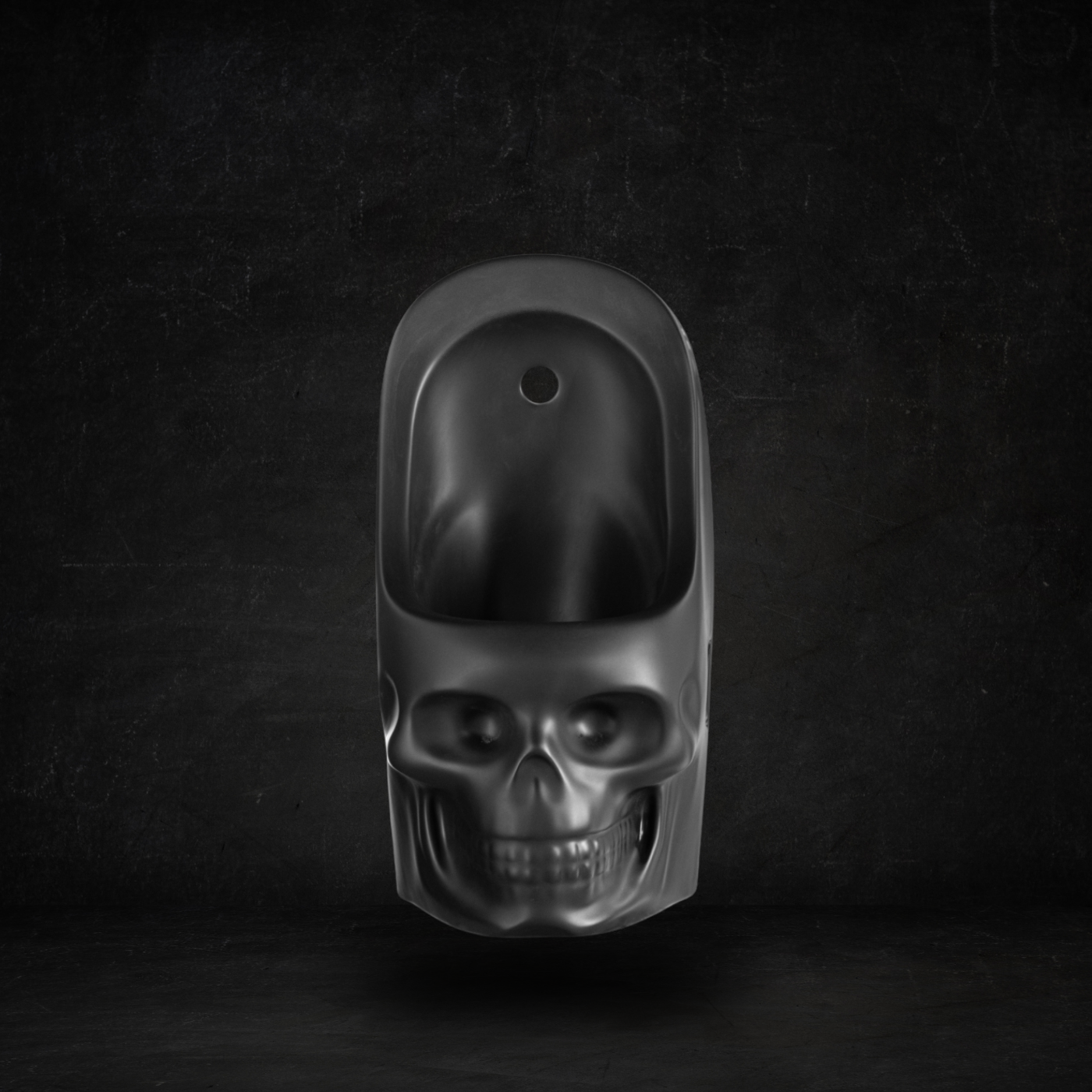 Urinario Skullpot negro mate (pequeño)