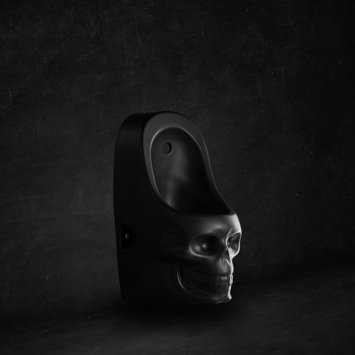 Urinario Skullpot negro mate (pequeño)