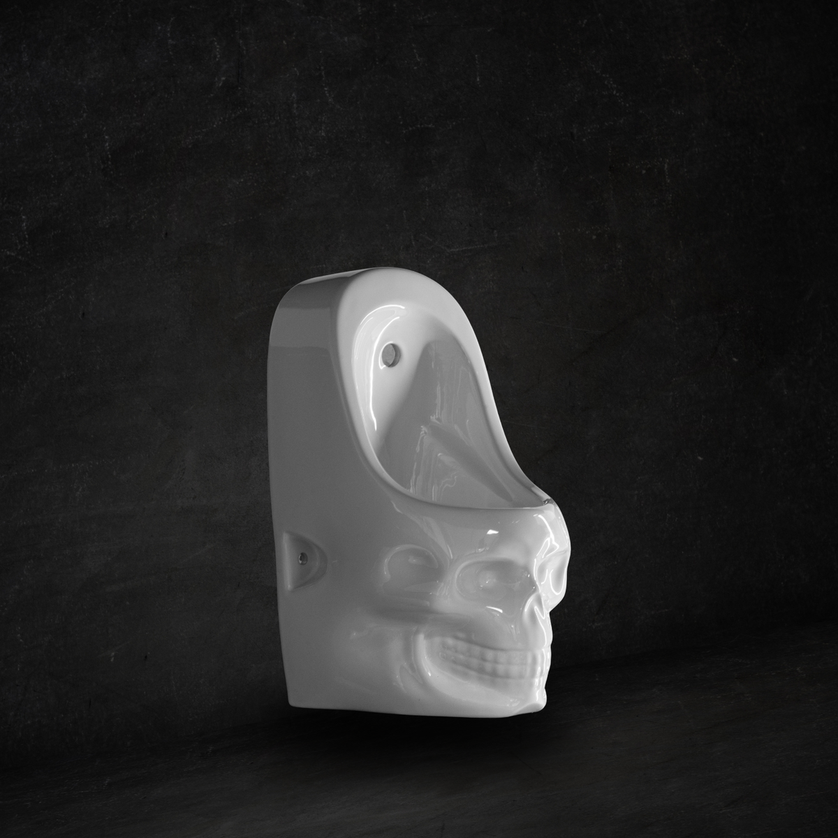 Skullpot urinal white glossy (small)