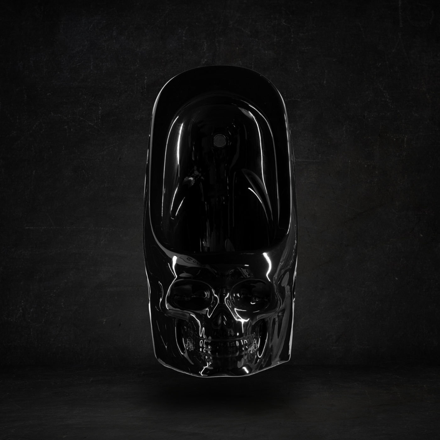 Urinario Skullpot negro brillante (grande)