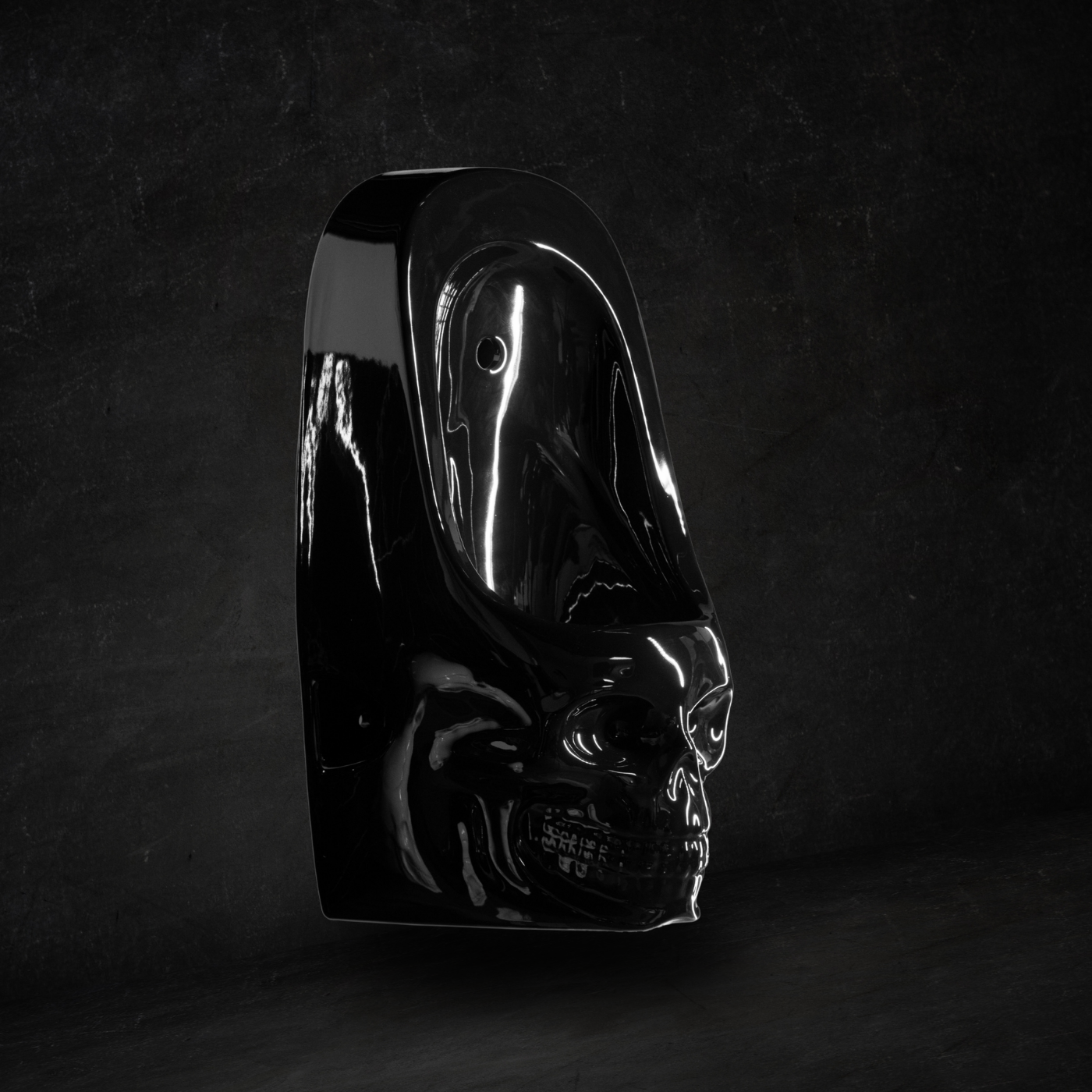 Urinario Skullpot negro brillante (grande)