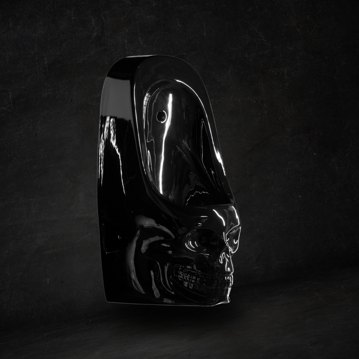 Skullpot Urinal Black Glossy (big)