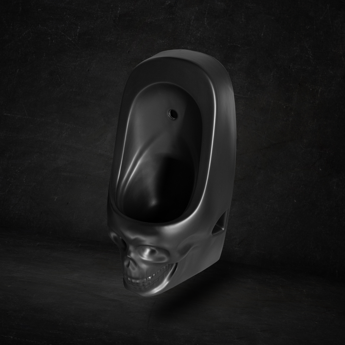 Urinario Skullpot negro mate (grande)