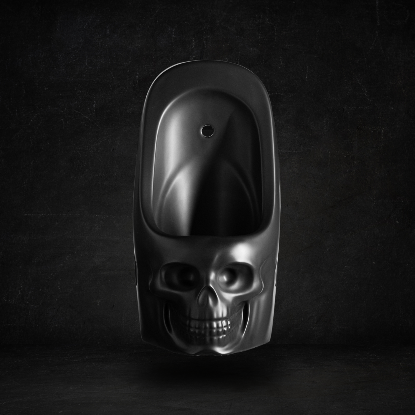 Urinario Skullpot negro mate (grande)