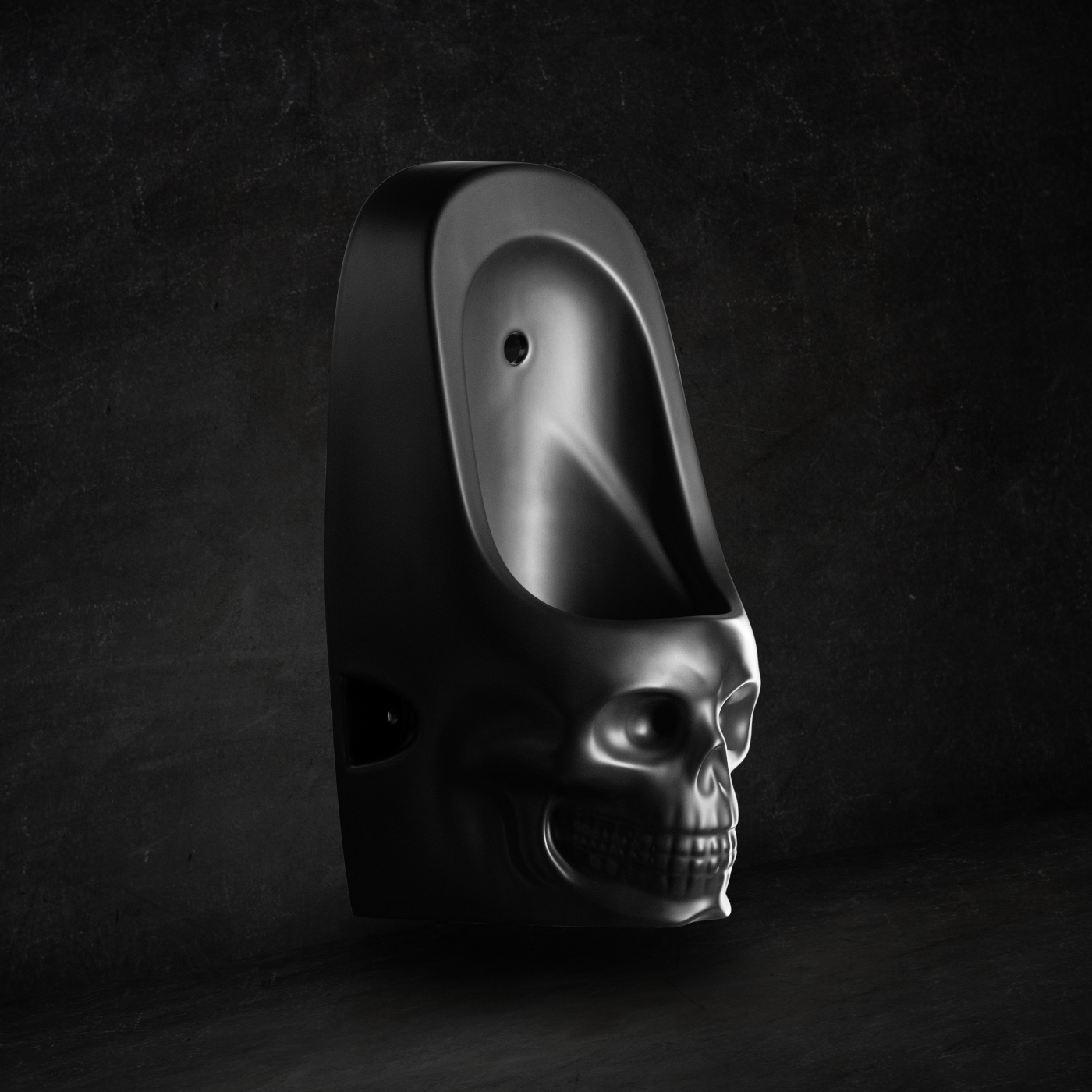 Urinario Skullpot negro mate (grande)