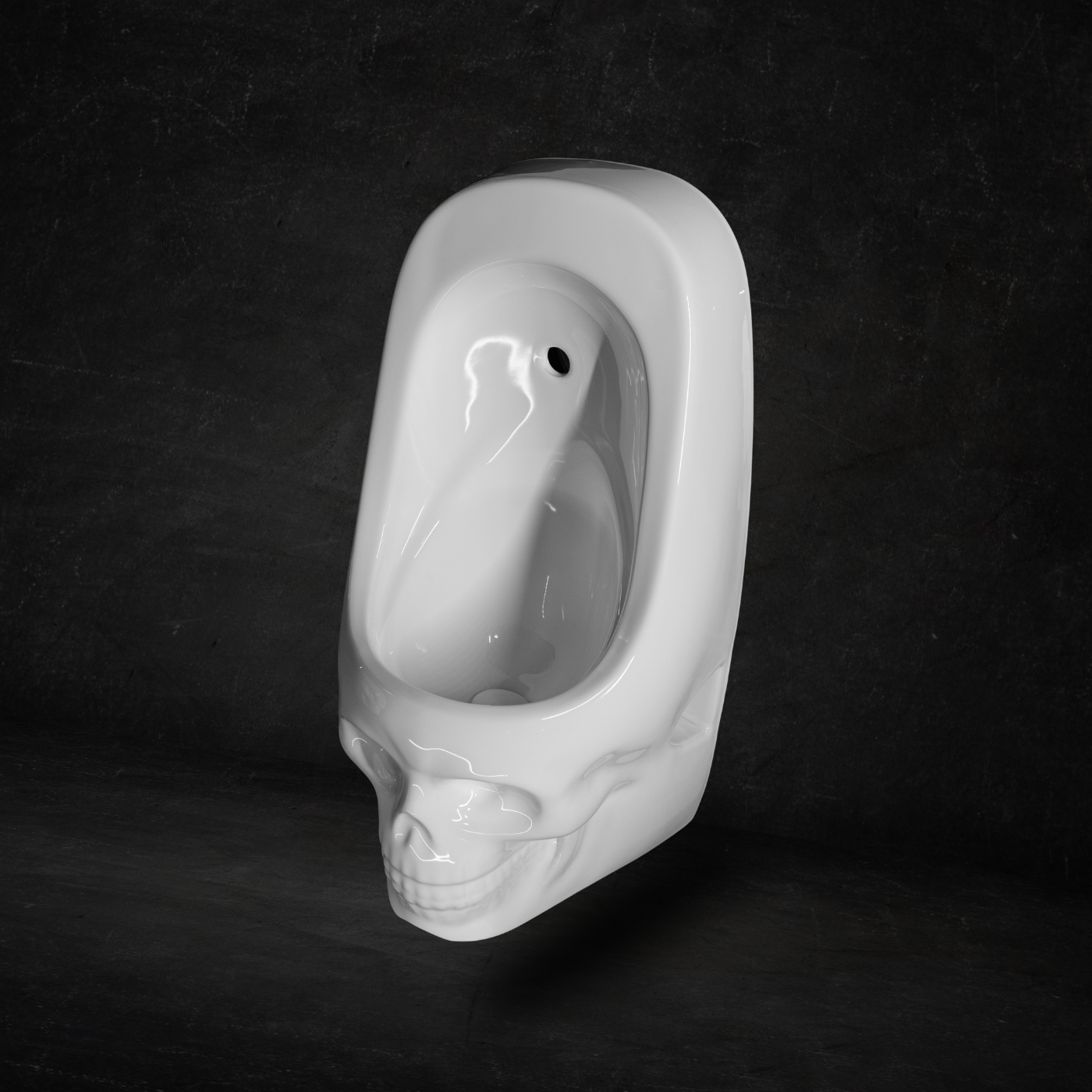 Urinario Skullpot blanco brillante (grande)