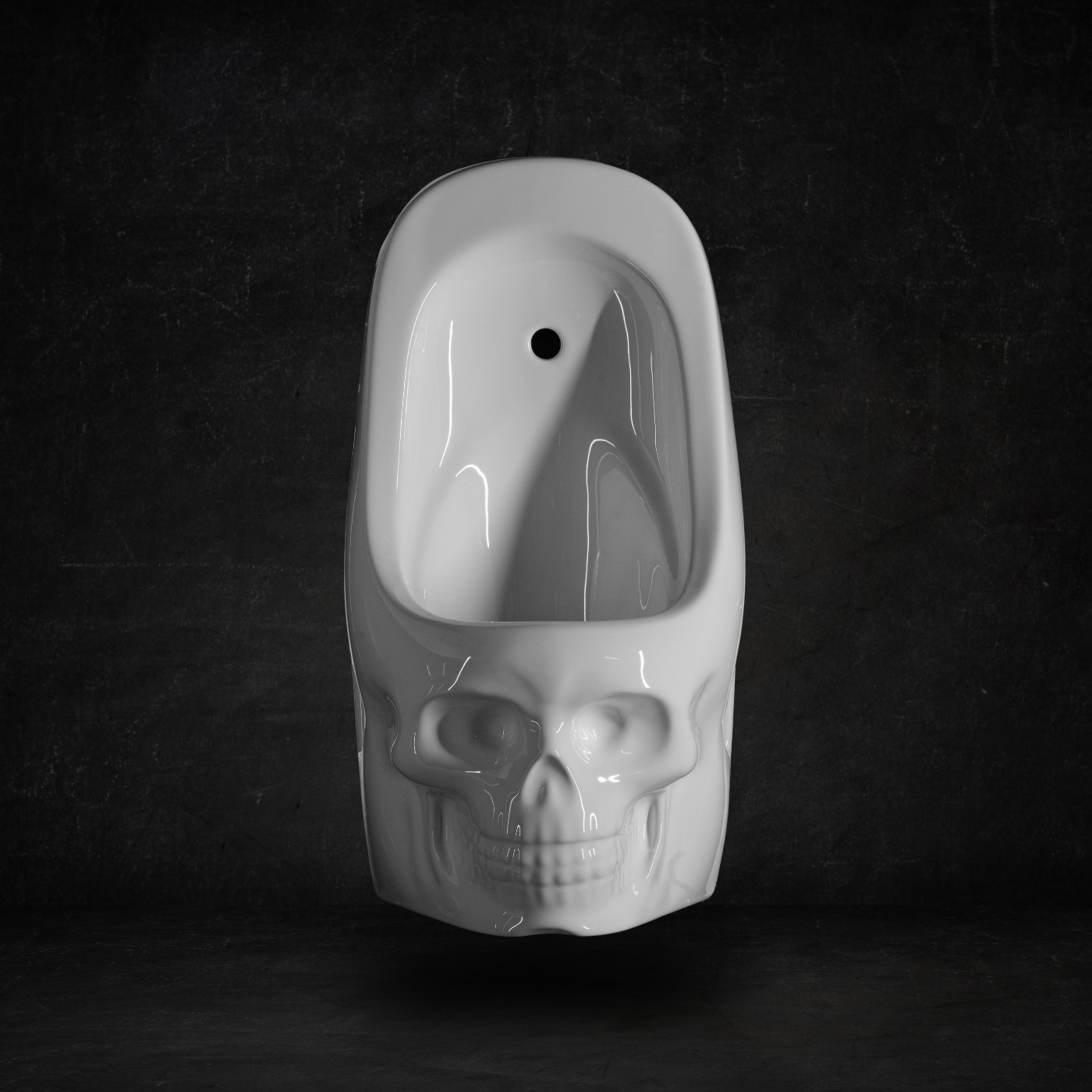 Urinario Skullpot blanco brillante (grande)