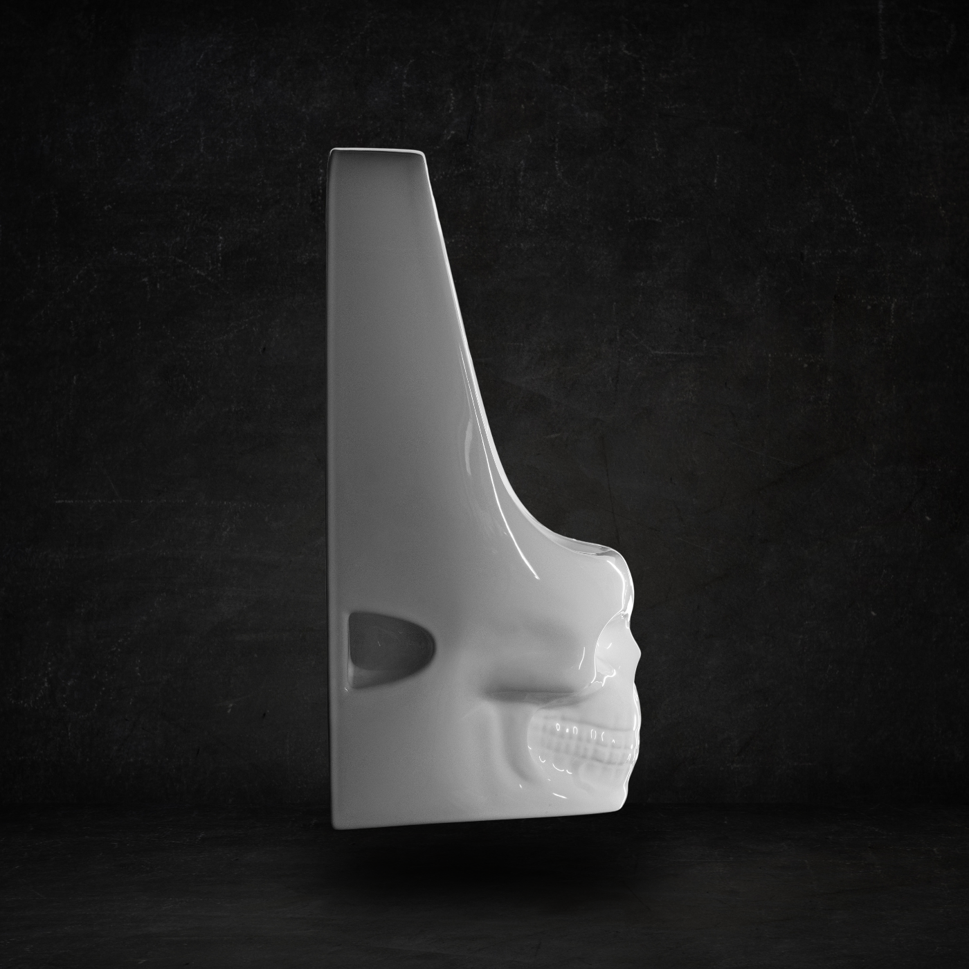 Urinario Skullpot blanco brillante (grande)
