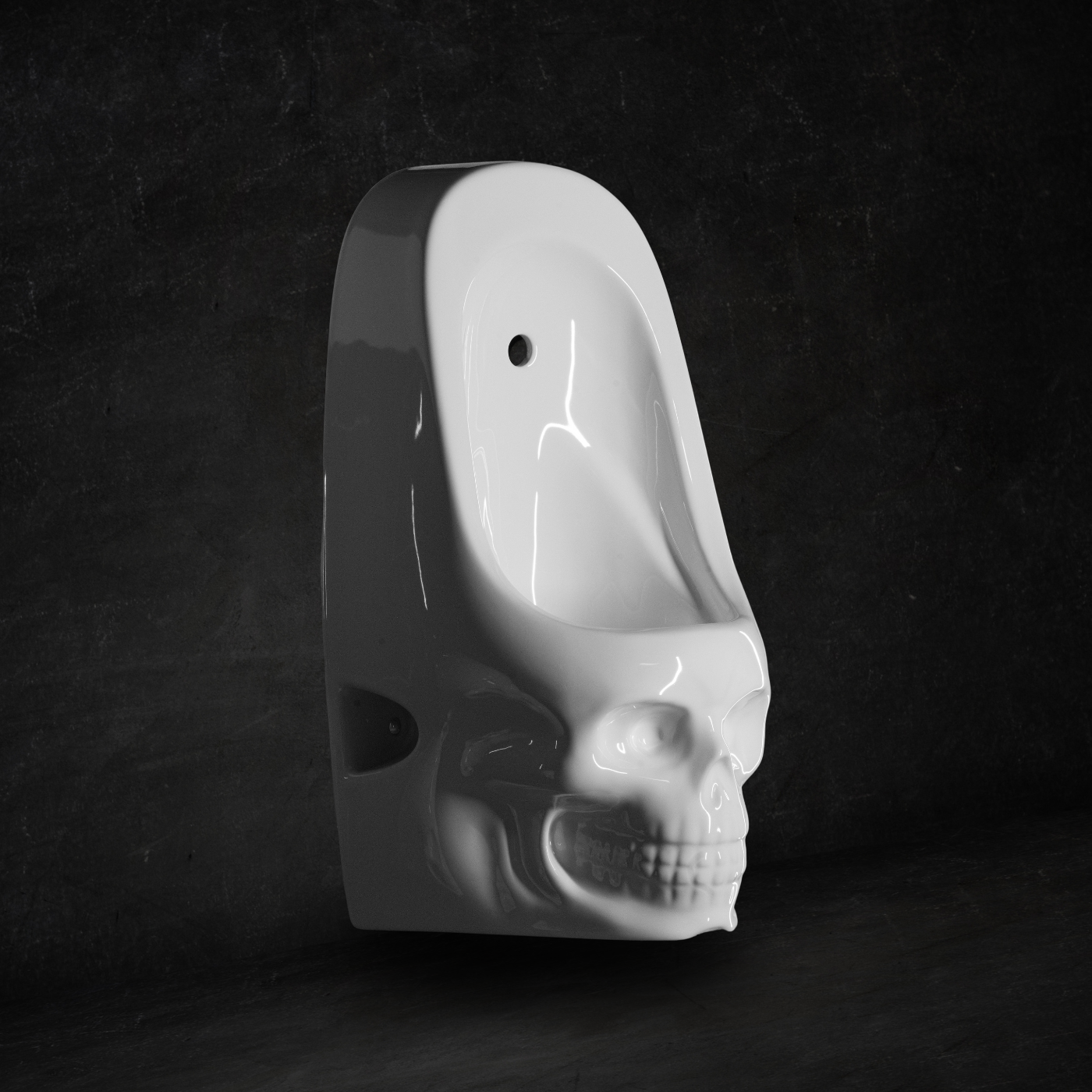 Urinario Skullpot blanco brillante (grande)