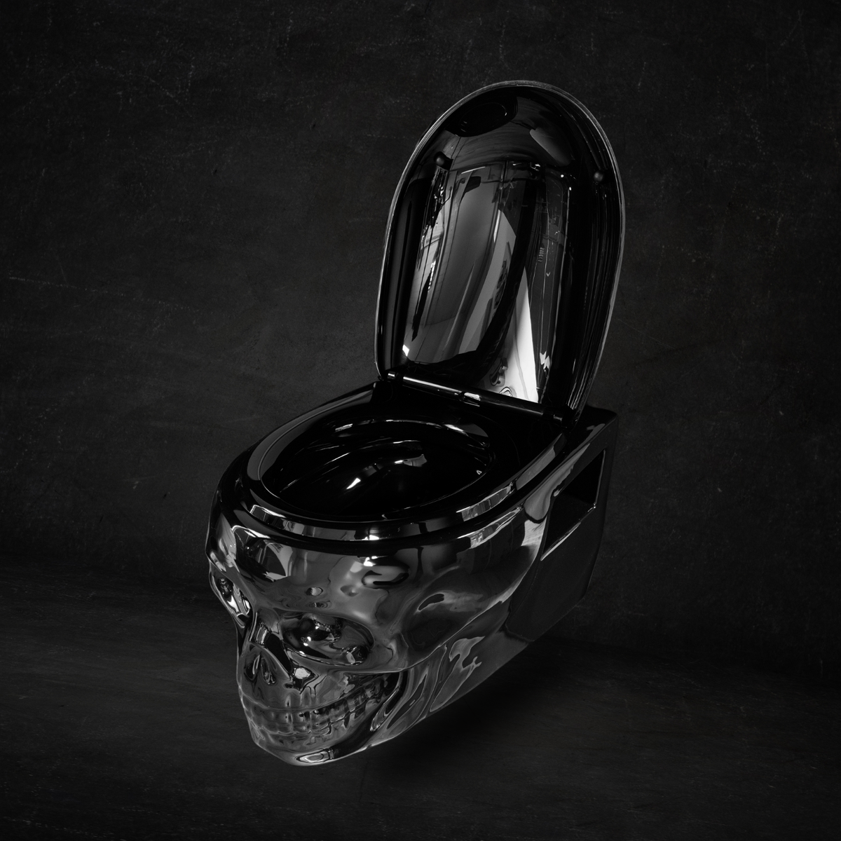 Skullpot Toilet Black Glossy