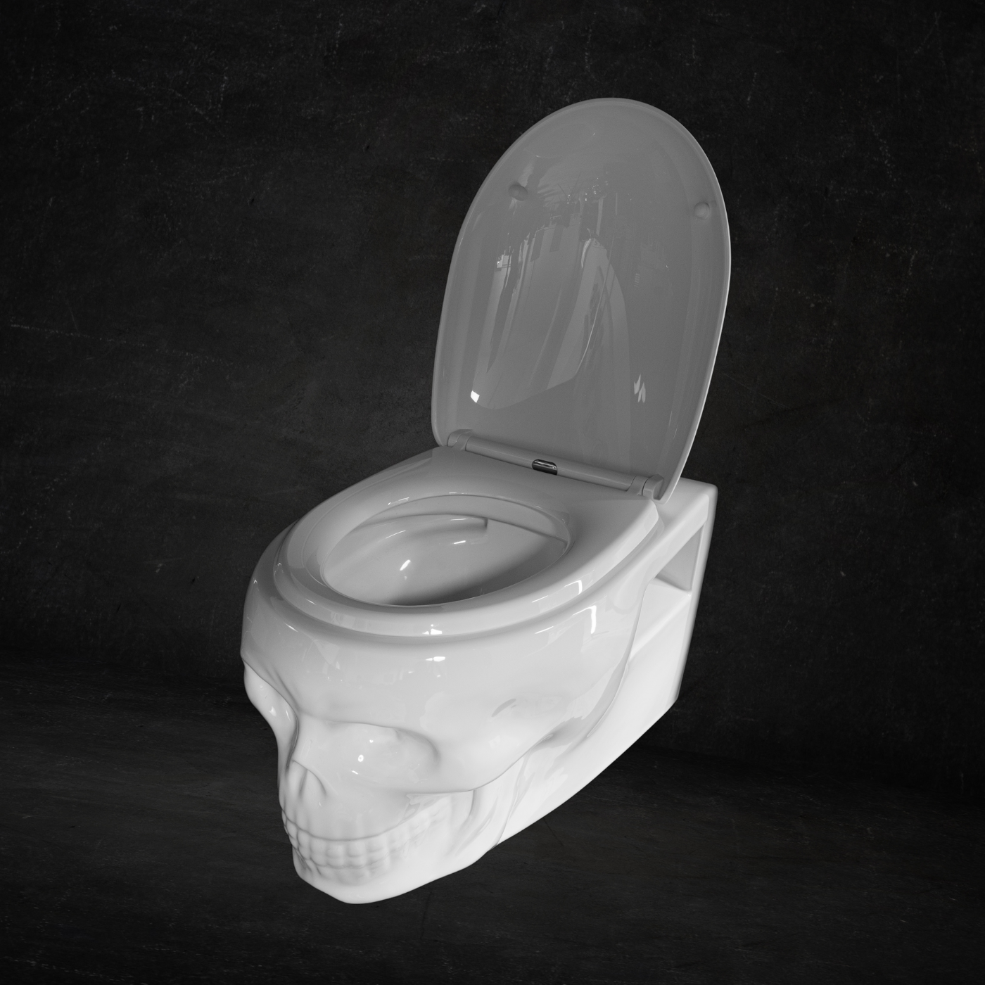 Skullpot Toilet, White Glossy
