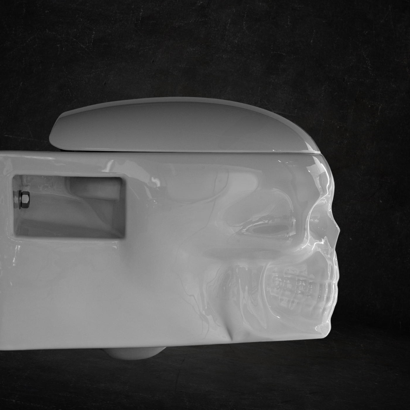 Skullpot Toilet, White Glossy