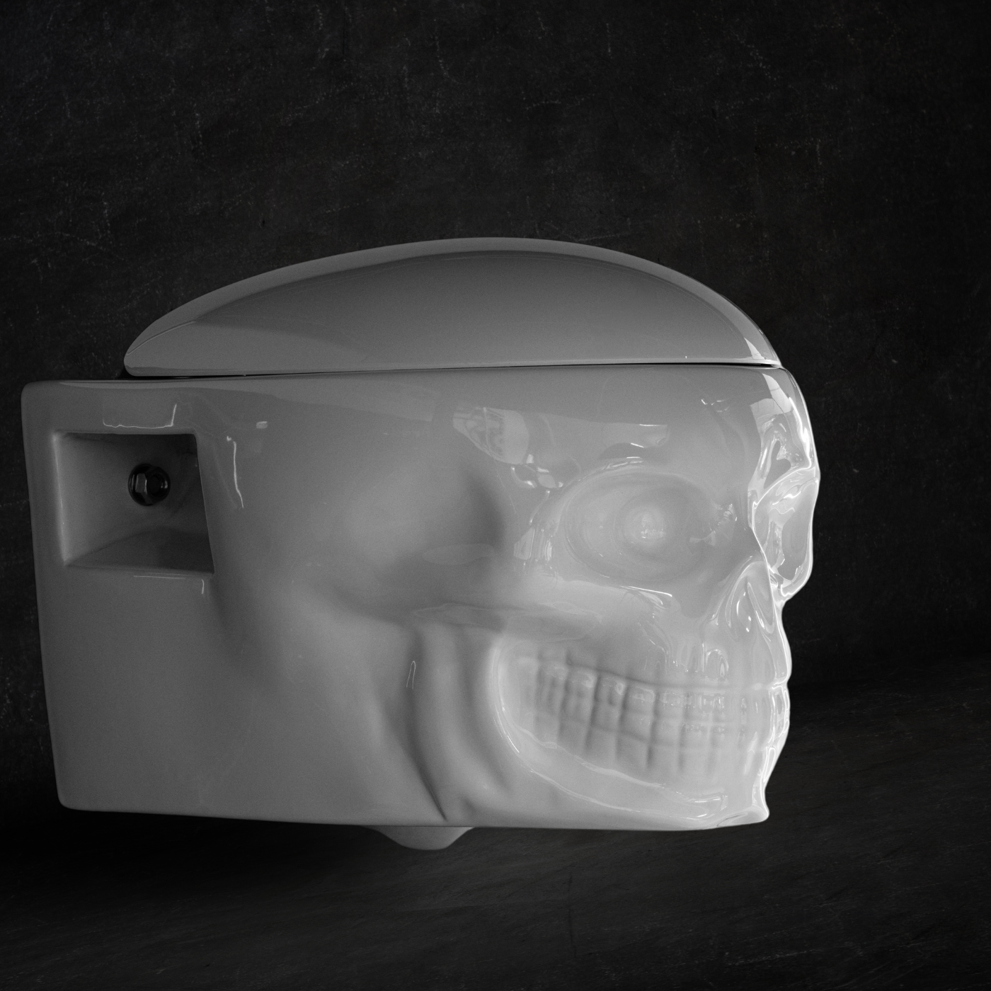 Skullpot Toilet, White Glossy