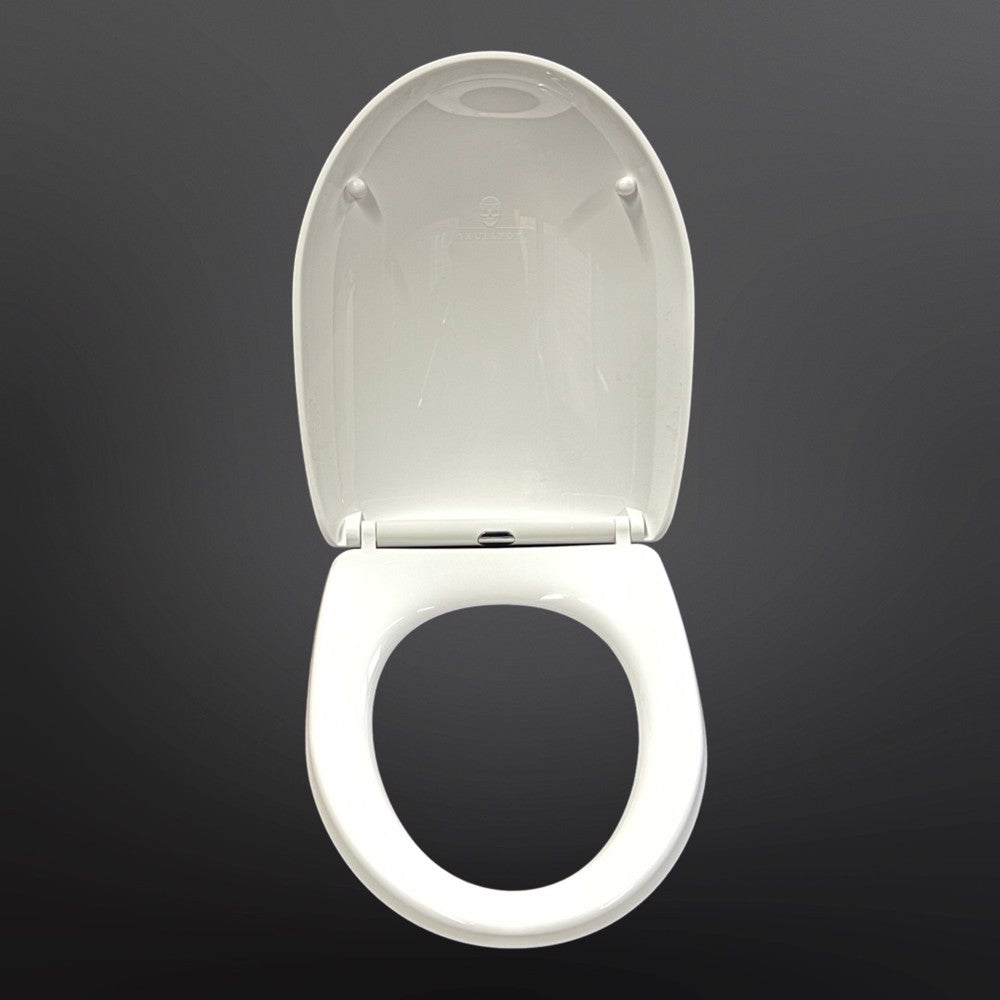 Skullpot Toilet Seat Cover, White Matte