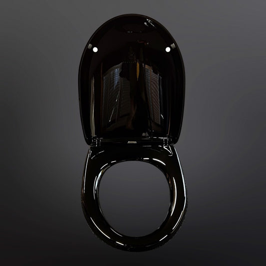 Tapa de inodoro Skullpot, negra brillante